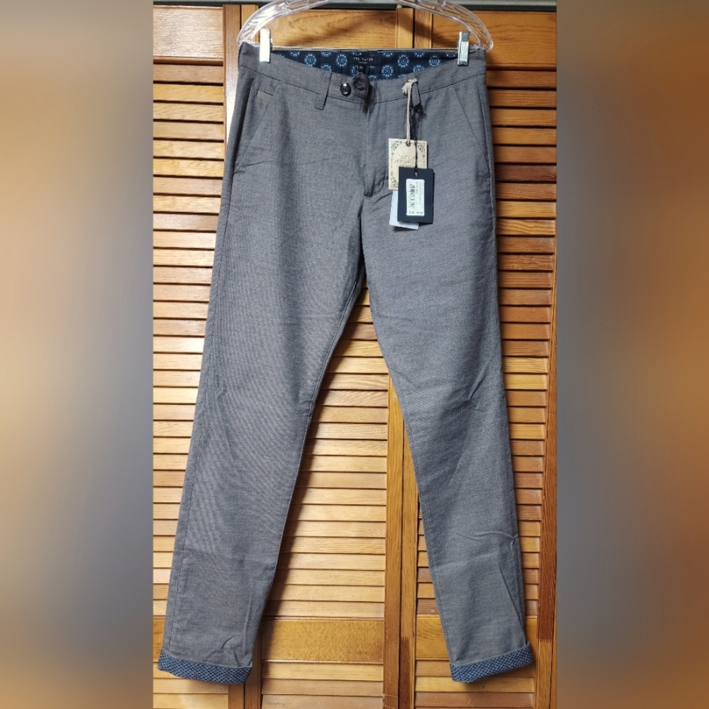 Ted Baker London. Classic fit brushed cotton pants. 30L